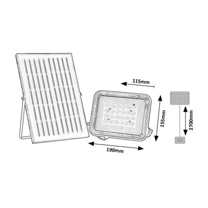 Rabalux - LED-Solarstrahler LED/6,5W/3,2V 3000/4000/6500K 1000mAh IP65