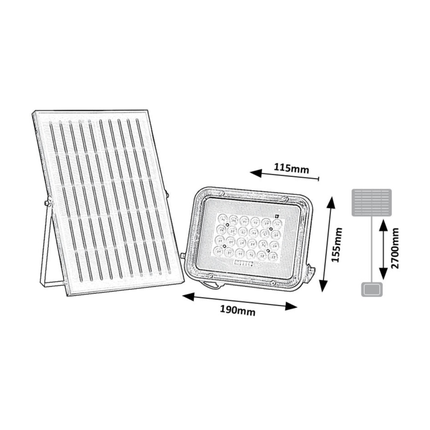 Rabalux - LED-Solarstrahler LED/6,5W/3,2V 3000/4000/6500K 1000mAh IP65