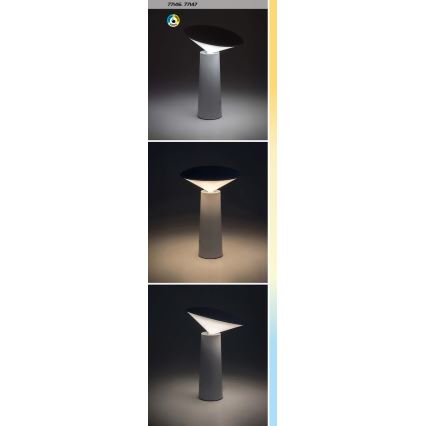 Rabalux - Dimm- und aufladbare LED-Tischleuchte mit Touch-Funktion POLPERRO LED/3W/3,7V 1200mAh schwarz