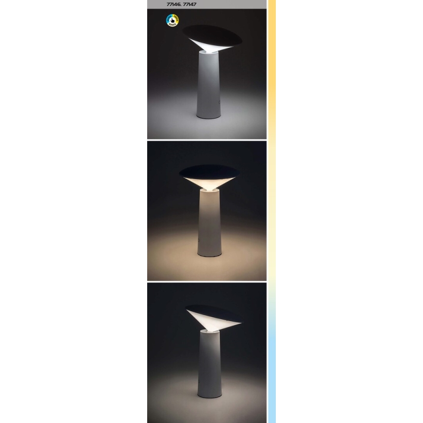 Rabalux - Dimm- und aufladbare LED-Tischleuchte mit Touch-Funktion POLPERRO LED/3W/3,7V 1200mAh schwarz