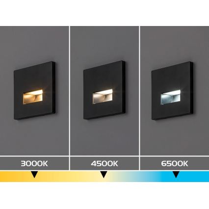 Rabalux - LED-Treppenleuchte LED/1W/230V 3000/4500/6500K schwarz