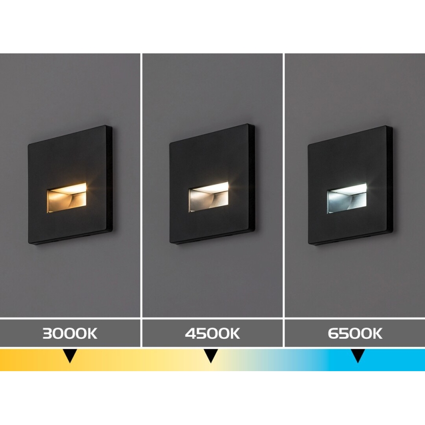 Rabalux - LED-Treppenleuchte LED/1W/230V 3000/4500/6500K schwarz