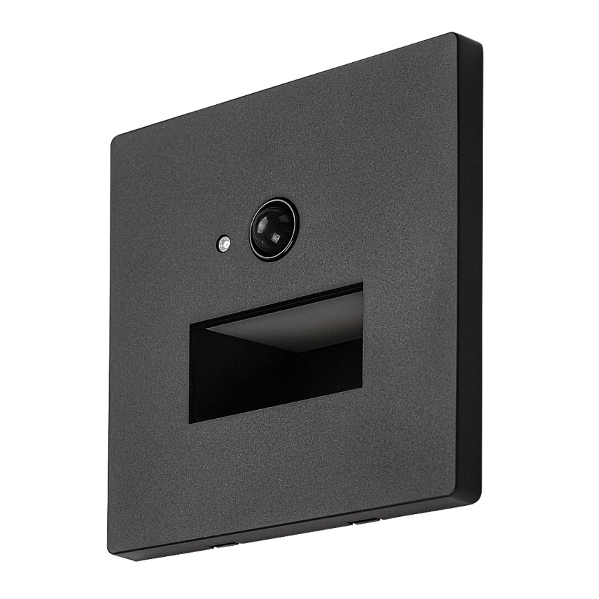 Rabalux - LED-Treppenleuchte mit Bewegungs- und Dämmerungssensor LED/1W/230V 3000/4500/6500K schwarz