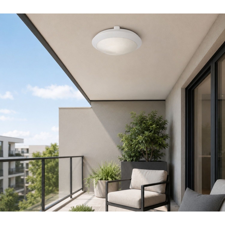 Rabalux - Außen-Deckenleuchte mit Bewegungsmelder 1xE27/9W/230V IP65 Ø 30 cm weiß