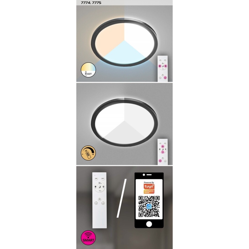 Rabalux - dimmbare LED-Außen-Deckenleuchte LED/15W/230V Wi-Fi Tuya 2700-6500K IP44 + Fernbedienung