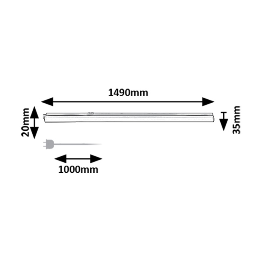 Rabalux - LED-Küchenunterbauleuchte LED/20W/230V 3000/4000K schwarz