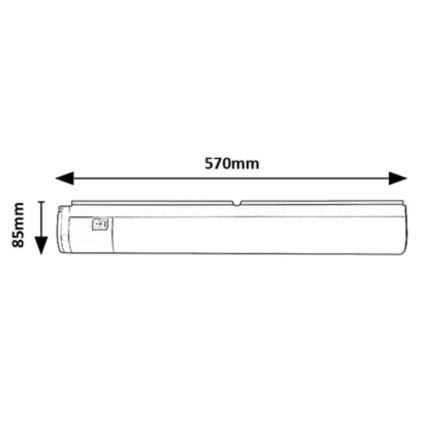 Rabalux - LED-Küchenunterbauleuchte mit Steckdose LED/17W/230V 4000K IP44 schwarz 57 cm