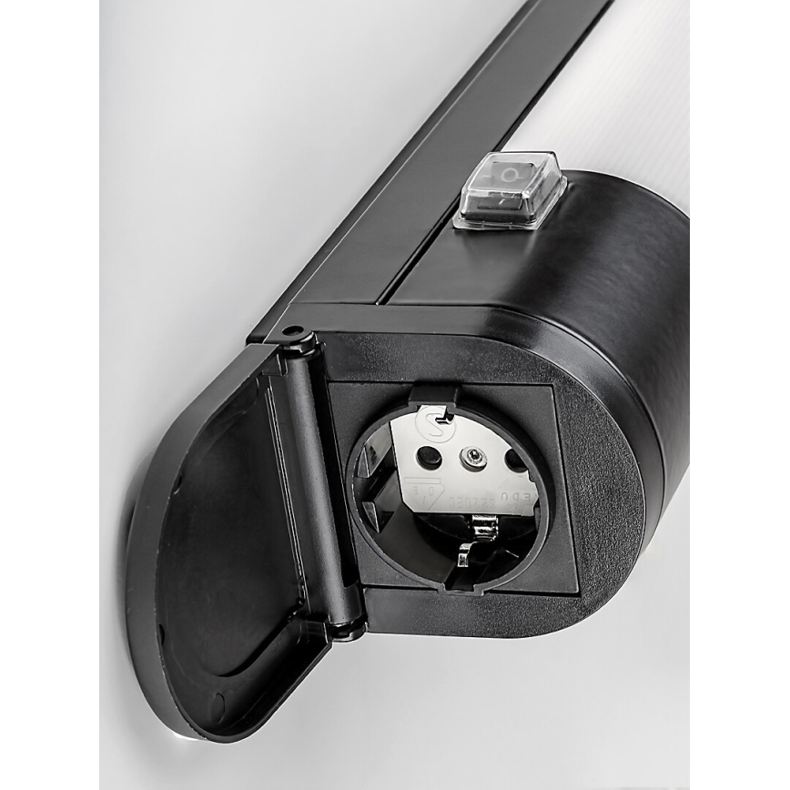 Rabalux - LED-Küchenunterbauleuchte mit Steckdose LED/20W/230V 4000K IP44 schwarz 87 cm
