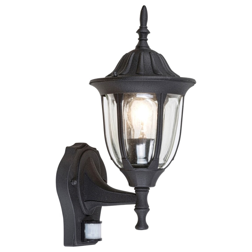 Rabalux - Außen Wandbeleuchtung mit Sensor 1xE27/60W/230V IP43 schwarz