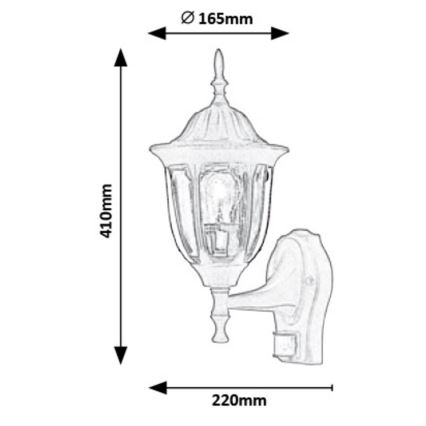 Rabalux - Außen Wandbeleuchtung mit Sensor 1xE27/60W/230V IP43 schwarz