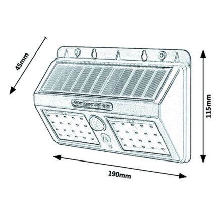 Rabalux - LED Solar-Wandleuchte mit Sensor IP44 1200 mAh