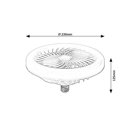 Rabalux - Dimmbares LED-Leuchtmittel mit Ventilator SMD E27/16W/230V 3000-6500K + Fernbedienung