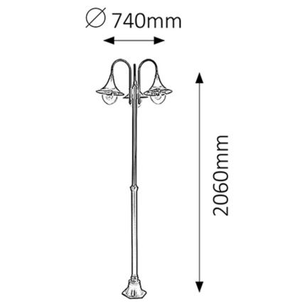 Rabalux - Außenleuchte 3xE27/100W/230V IP44 206 cm
