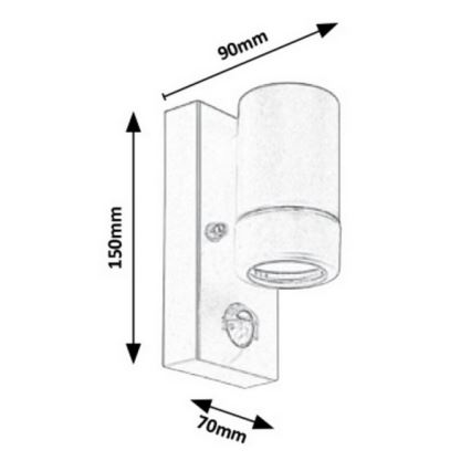 Rabalux - Außen Wandbeleuchtung mit Sensor 1xGU10/10W/230V IP44 weiß