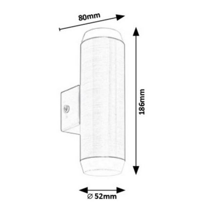 Rabalux - LED-Outdoor-Wandleuchte 2xLED/4W/230V saténový matt Chrom IP44