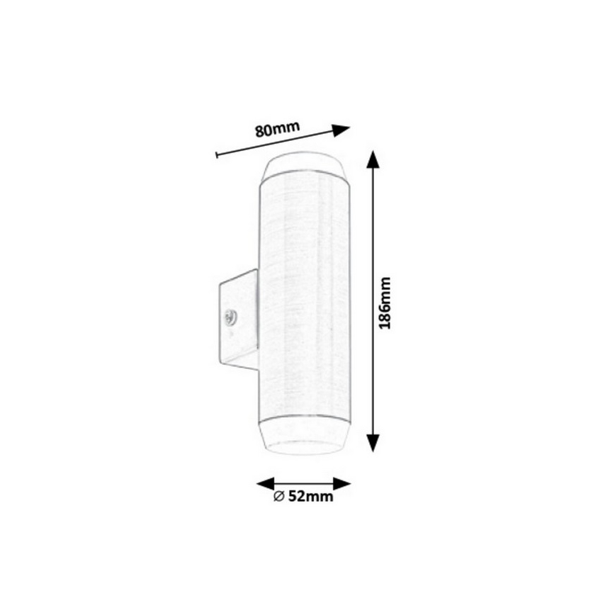 Rabalux - LED-Outdoor-Wandleuchte 2xLED/4W/230V saténový matt Chrom IP44