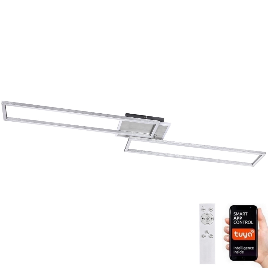 Rabalux - Dimmbare LED-Deckenleuchte LED/40W/230V 2700-6500K Wi-Fi Tuya matt Chrom + Fernbedienung 25x110 cm