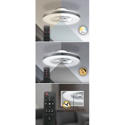 Rabalux - Dimmbare LED-Deckenleuchte mit Ventilator LED/40W/230V 3000-6500K + Fernbedienung