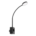 Rabalux - Dimmbare LED-Wandleuchte LED/4W/230V mit USB-Port für Steckdose 3000/4000/6000K schwarz