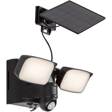 Rabalux - Flexible LED-Solar-Wandleuchte mit Sensor und externem Panel 2xLED/5W/3,7V IP54 schwarz