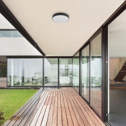 Rabalux - LED-Badezimmer-Deckenleuchte LED/24W/230V 2800K/4000K/6000K IP44 schwarz Ø 30 cm