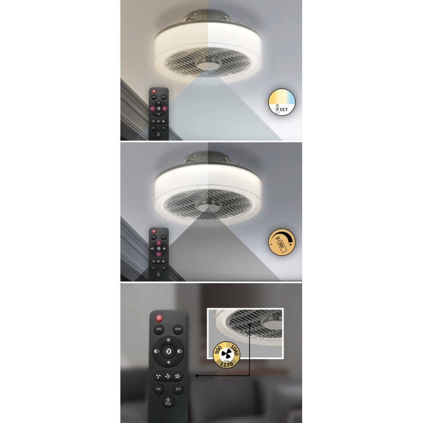 Rabalux - LED dimmbares Deckenleuchte mit Ventilator LED/30W/230V 3000-6000K + Fernbedienung