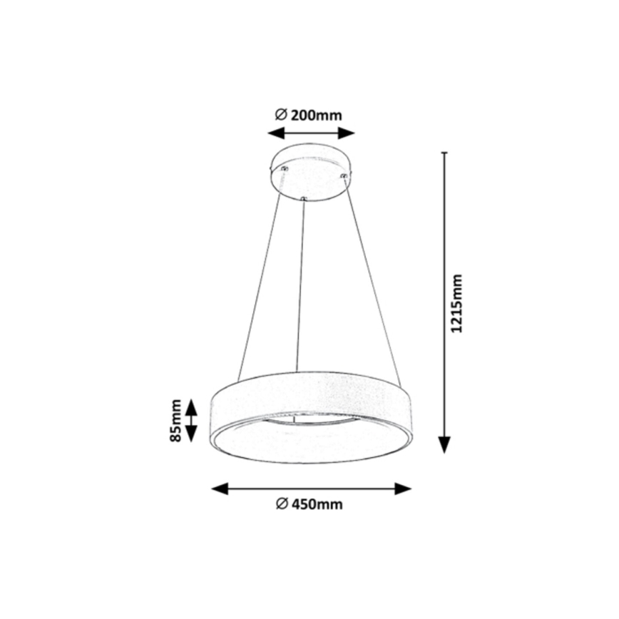 Rabalux - LED Dimmbarer Kronleuchter an Schnur LED/24W/230V rund + FB 3000-6000K