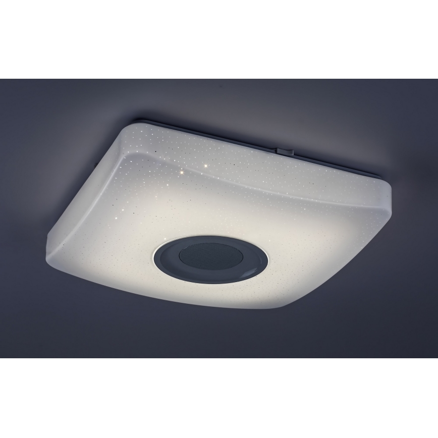 Rabalux - LED RGB dimmbare Deckenleuchte mit Lautsprecher LED/18W/230V 3000-6000K Bluetooth + Fernbedienung 36,5x36,5 cm