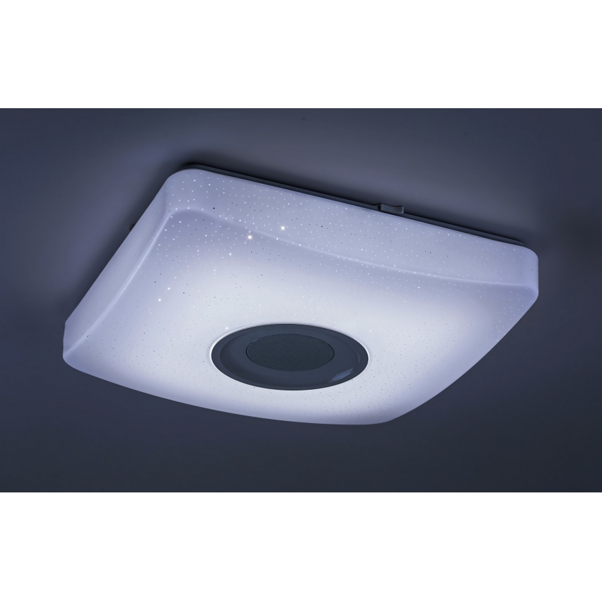 Rabalux - LED RGB dimmbare Deckenleuchte mit Lautsprecher LED/18W/230V 3000-6000K Bluetooth + Fernbedienung 36,5x36,5 cm