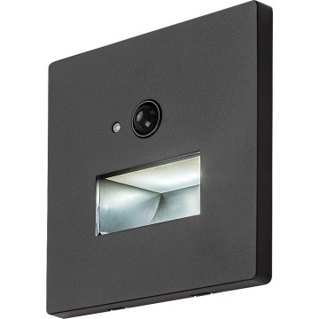 Rabalux - LED-Treppenleuchte mit Bewegungs- und Dämmerungssensor LED/1W/230V 3000/4500/6500K schwarz
