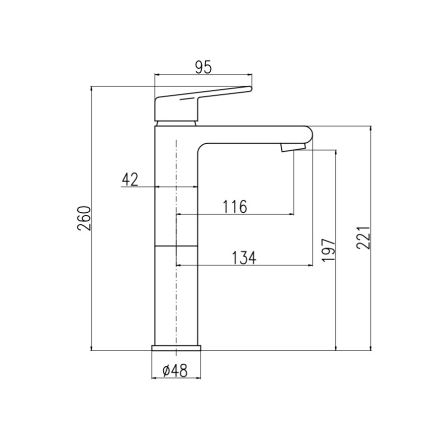 RAV Slezák CO130.0 - Waschtischarmatur COLORADO 26 cm, hochglanzverchromt