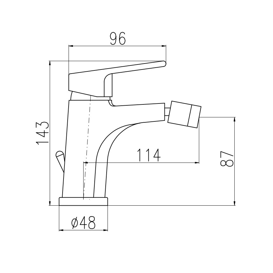 RAV Slezák CO145.0 - Bidet-Armatur + Ablaufgarnitur COLORADO 14,3 cm Hochglanz-Chrom