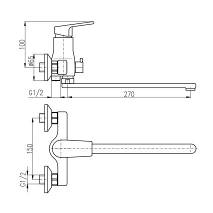 RAV Slezák CO153.5CMATZ - Wannenarmatur COLORADO schwarz/gold