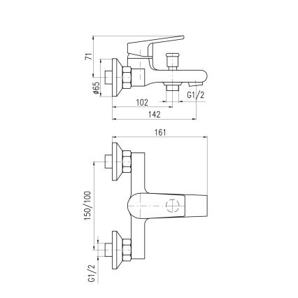 RAV Slezák CO154.5 - Badewannenarmatur COLORADO, Hochglanz-Chrom