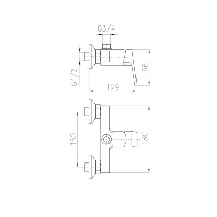 RAV Slezák CO182.5 - Duscharmatur COLORADO, glänzender Chrom
