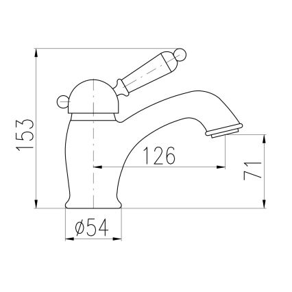 RAV Slezák L526.0SM - Waschtischarmatur LABE RETRO 15,3 cm, Antik‑Messing