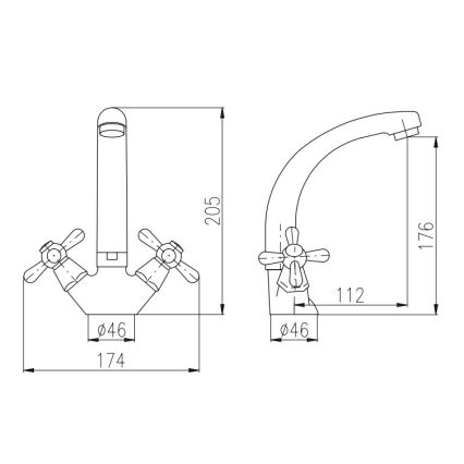 RAV Slezák MK120.0/2 - Waschtischarmatur MORAVA 17,6 cm Hochglanzchrom