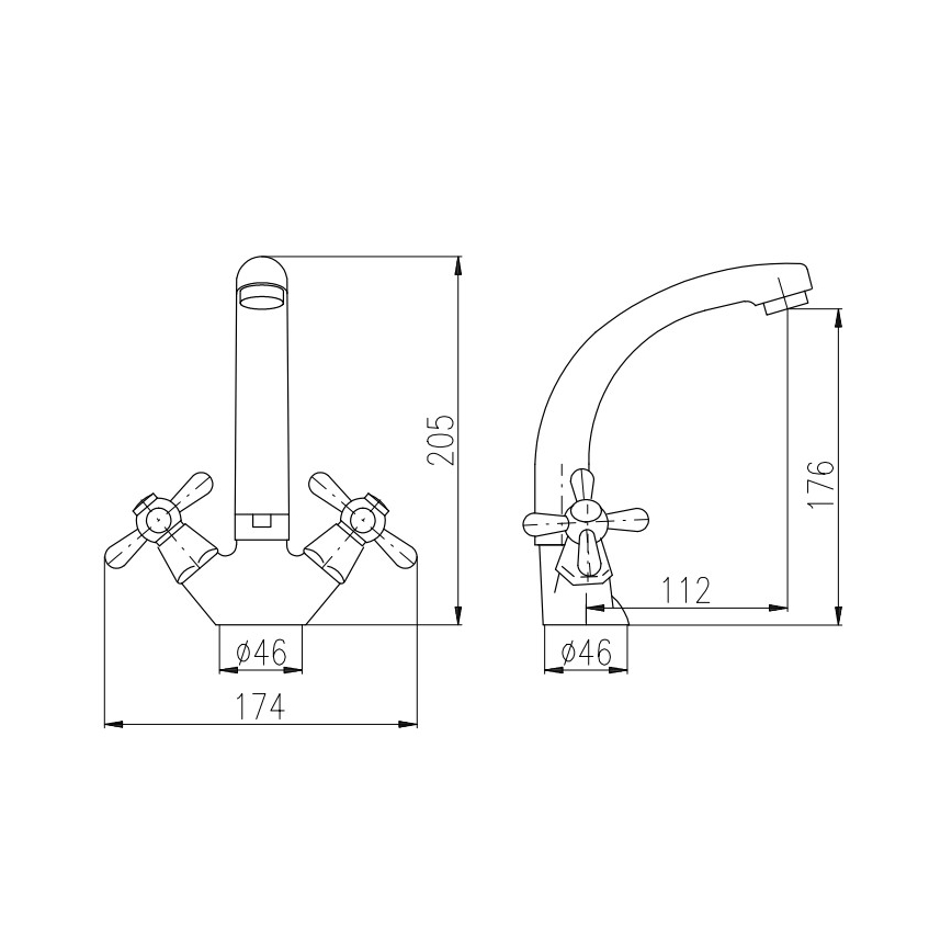 RAV Slezák MK120.0/2 - Waschtischarmatur MORAVA 17,6 cm Hochglanzchrom
