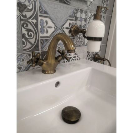 RAV Slezák MK128.0SM - Waschtischarmatur MORAVA RETRO 16 cm Antikmessing