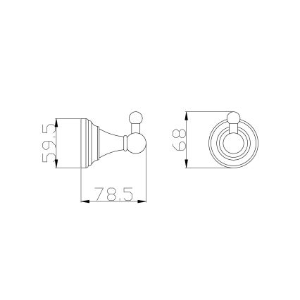 RAV Slezák MKA0100SM - Wandhaken MORAVA RETRO Antik‑Messing