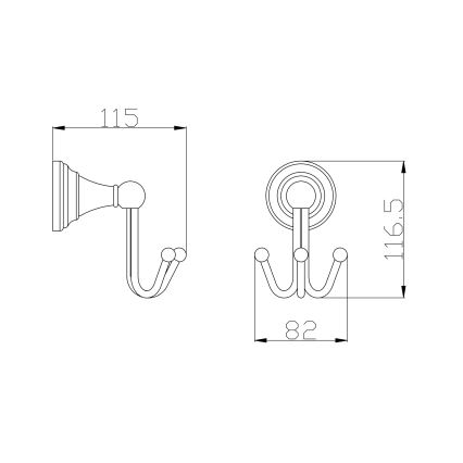 RAV Slezák MKA0105SM - Wandgarderobe MORAVA RETRO Antikmessing