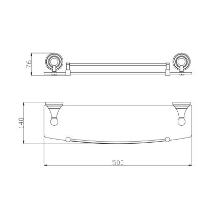 RAV Slezák MKA0900/50SM - Ablage MORAVA RETRO Antikmessing