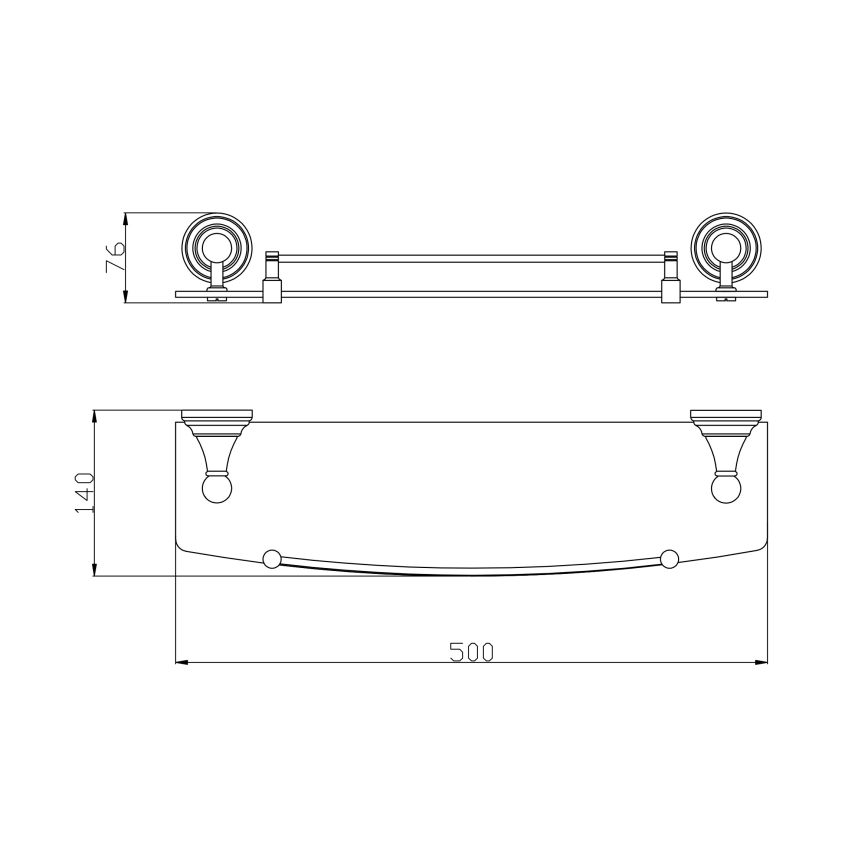 RAV Slezák MKA0900/50SM - Ablage MORAVA RETRO Antikmessing