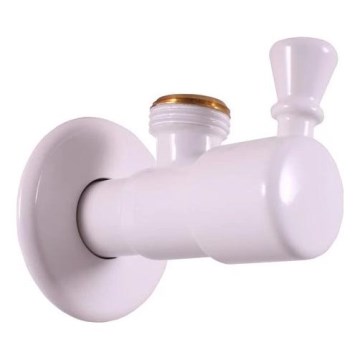 RAV Slezák RV0112B - Retro-Eckventil, hochglänzend weiß