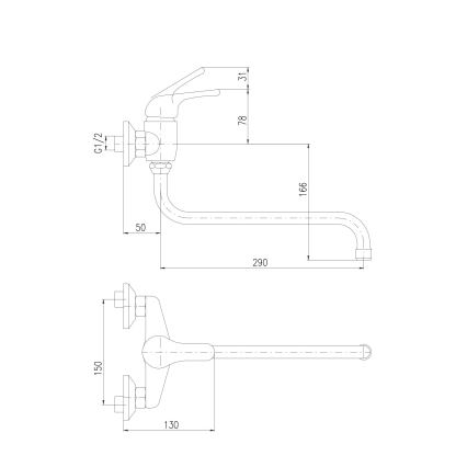 RAV Slezák SA001.5/22 - Spülen-/Waschtischarmatur SAZAVA, glänzender Chrom