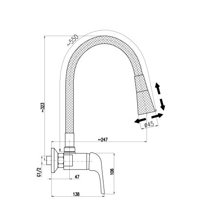 RAV Slezák SA002.5/13CB - Küchenarmatur SAZAVA 32,3 cm weiß/glänzender Chrom
