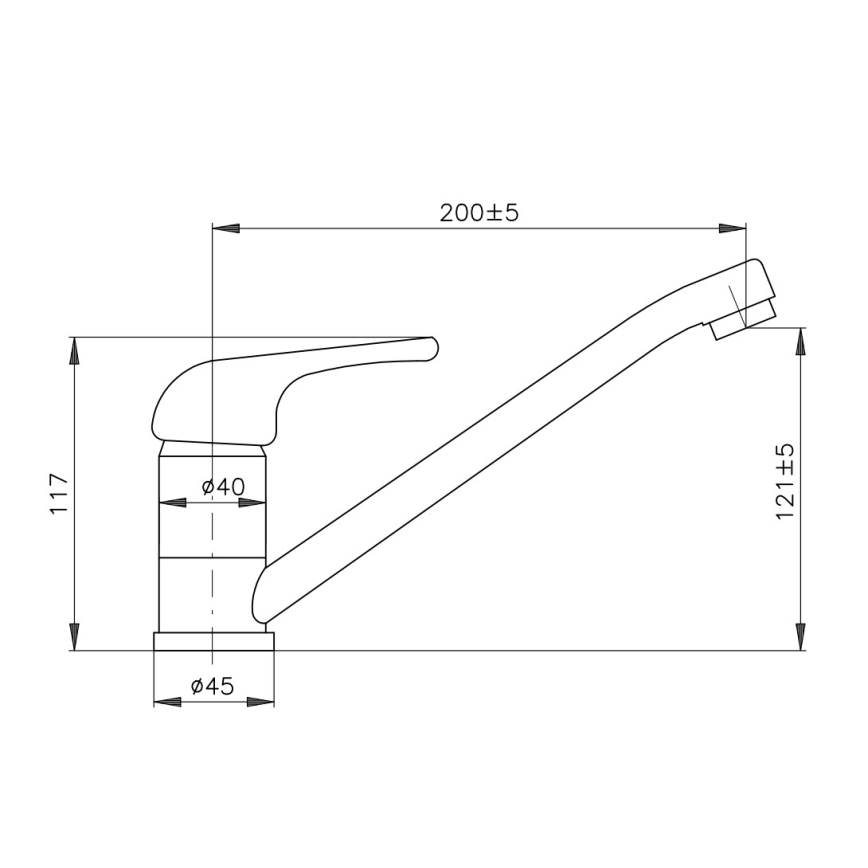 RAV Slezák SA005.0 - Spültischarmatur SAZAVA 11,7 cm glänzender Chrom