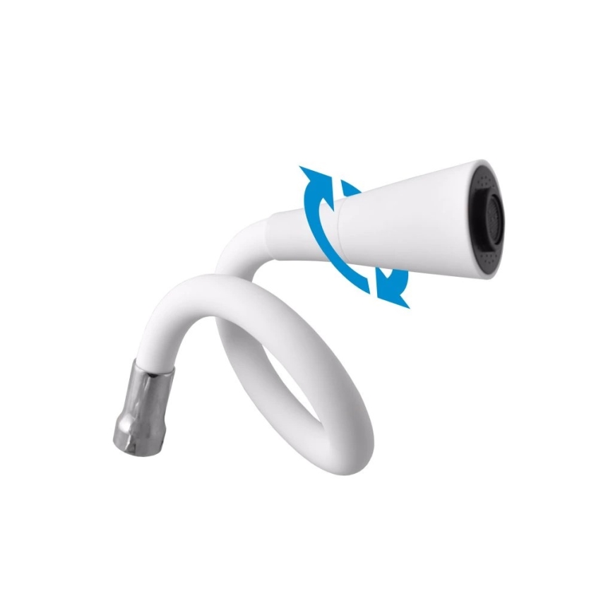 RAV Slezák SA006.0/13CB - Spültischarmatur mit flexiblem Auslauf SAZAVA 35,6 cm weiß/Glanzchrom