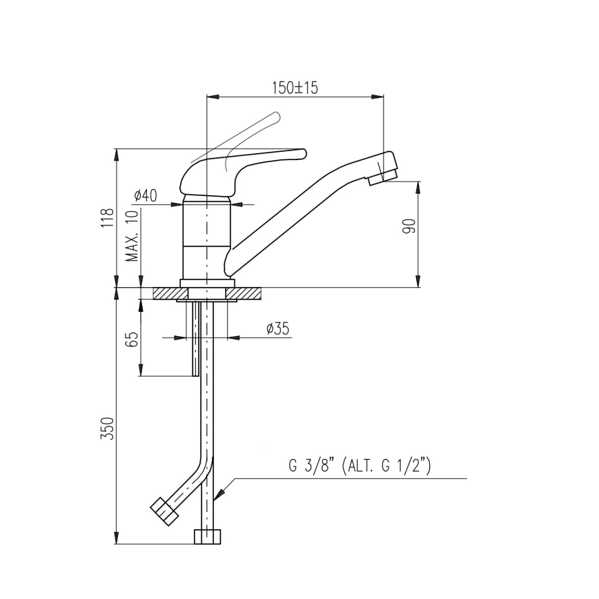 RAV Slezák SA015.0 - Waschtischarmatur SAZAVA 15 cm, Hochglanzchrom