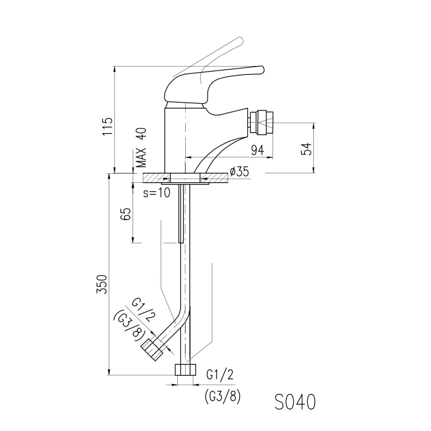RAV Slezák SA044.0 - Bidetarmatur SAZAVA 11,5 cm, hochglänzender Chrom